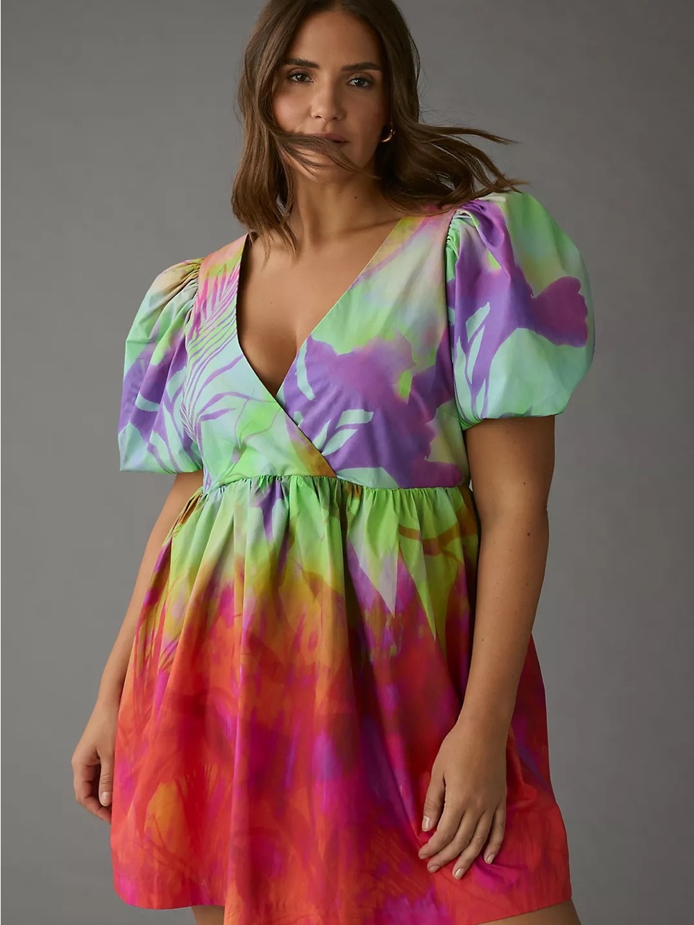 Anthropologie Plenty by Tracy Reese • NWT Puff-Sleeve Surplice Dress Size M